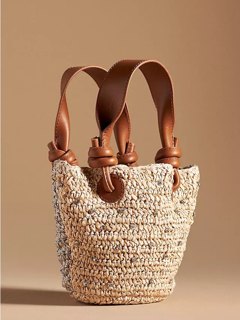Maeve Embellished Woven Mini Tote Bag